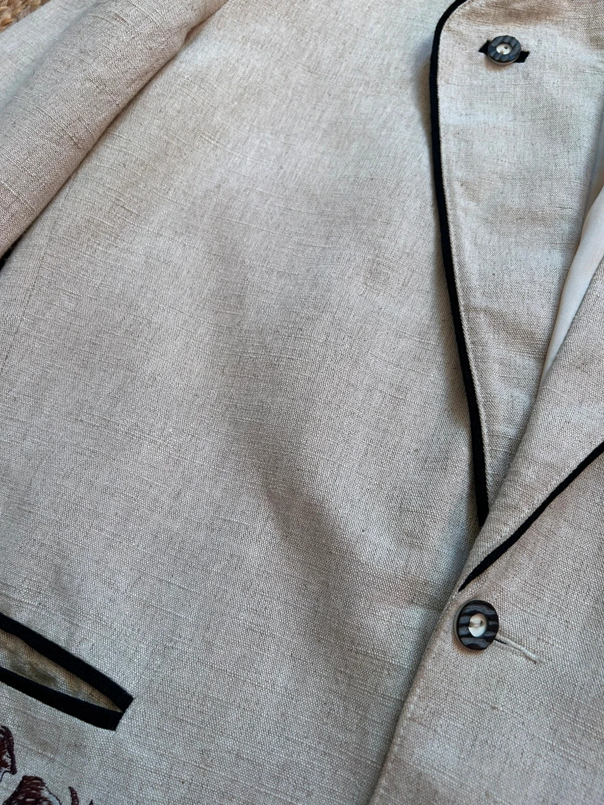 🌲🦌Blazer de linho austríaco Champêtre Cottagecore Oktoberfest Austrian Trachten jacket T.52🦌🌲 – photo 14